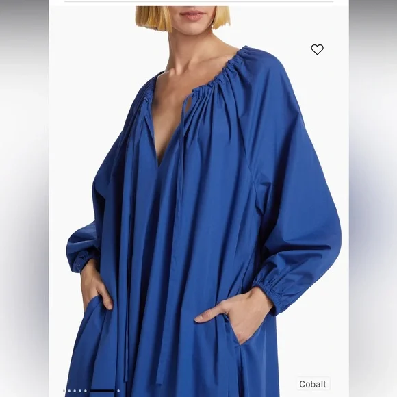 NWT Mara Hoffman Salma Blue Drawstring Dress - Picture 4 of 6